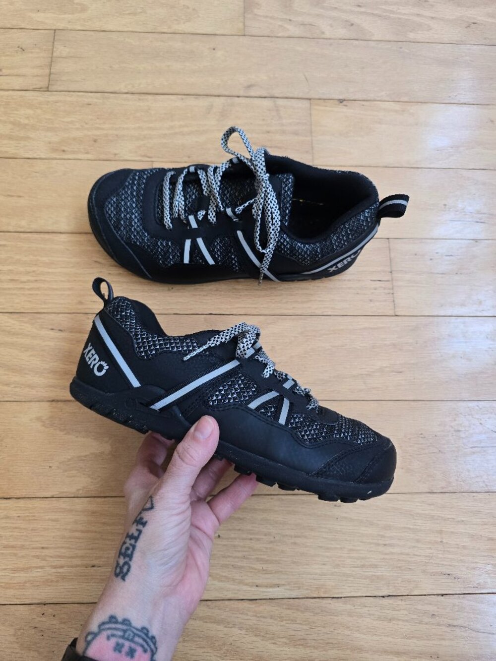Xero | Terra flex II black minimalist trail running sneakers | WMS 6.5